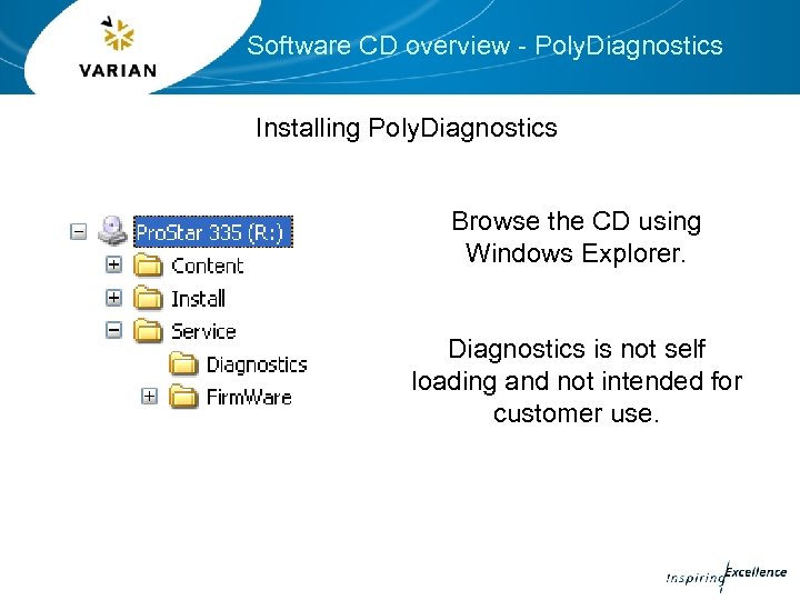 Software CD overview - Poly. Diagnostics Installing Poly. Diagnostics Browse the CD using Windows
