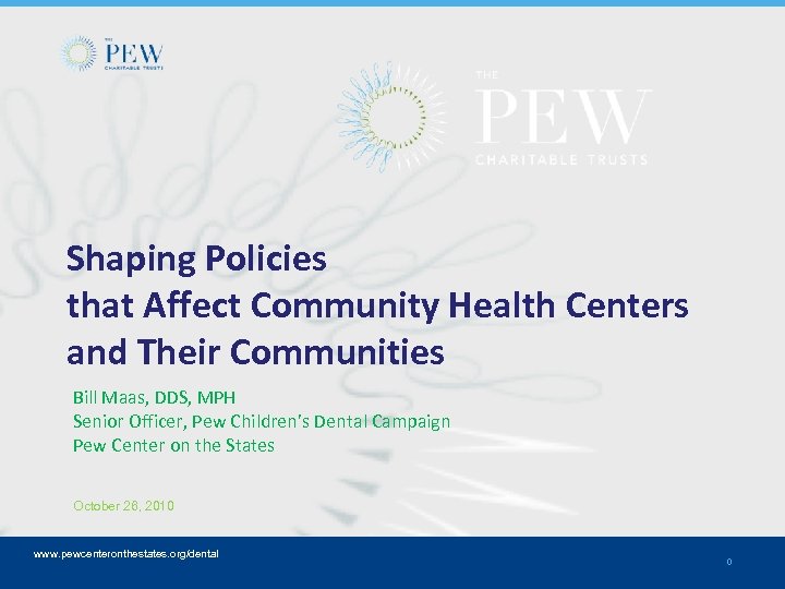 Shaping Policies that Affect Community Health Centers and Their Communities Bill Maas, DDS, MPH