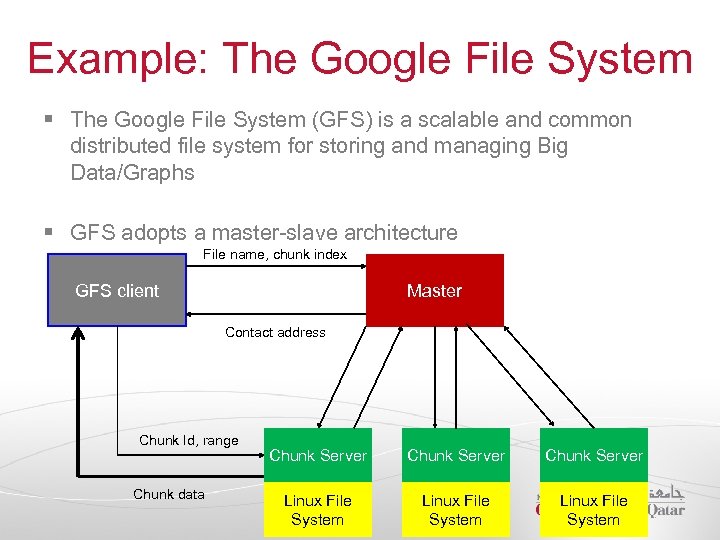 Example: The Google File System § The Google File System (GFS) is a scalable