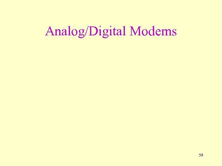 Analog/Digital Modems 59 