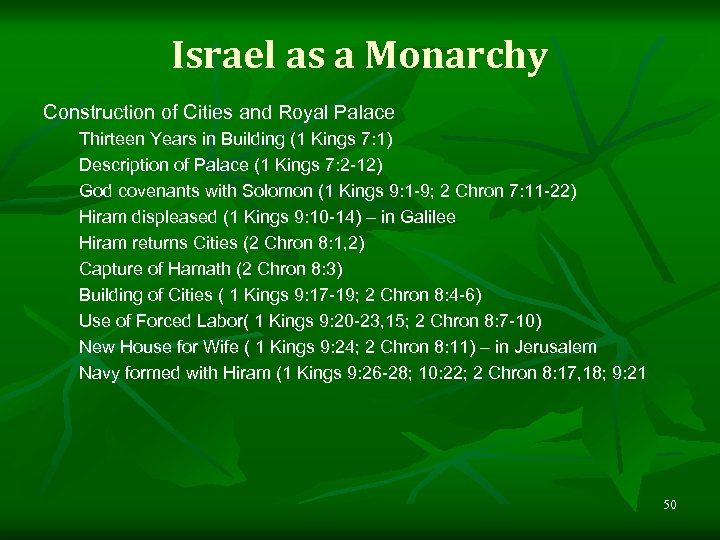 Israel as a Monarchy Construction of Cities and Royal Palace Thirteen Years in Building