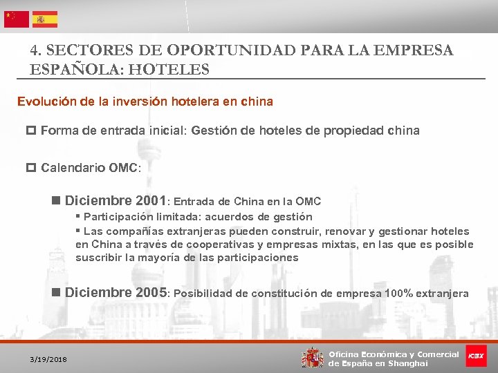 4. SECTORES DE OPORTUNIDAD PARA LA EMPRESA ESPAÑOLA: HOTELES Evolución de la inversión hotelera