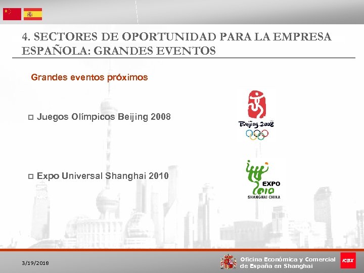 4. SECTORES DE OPORTUNIDAD PARA LA EMPRESA ESPAÑOLA: GRANDES EVENTOS Grandes eventos próximos p