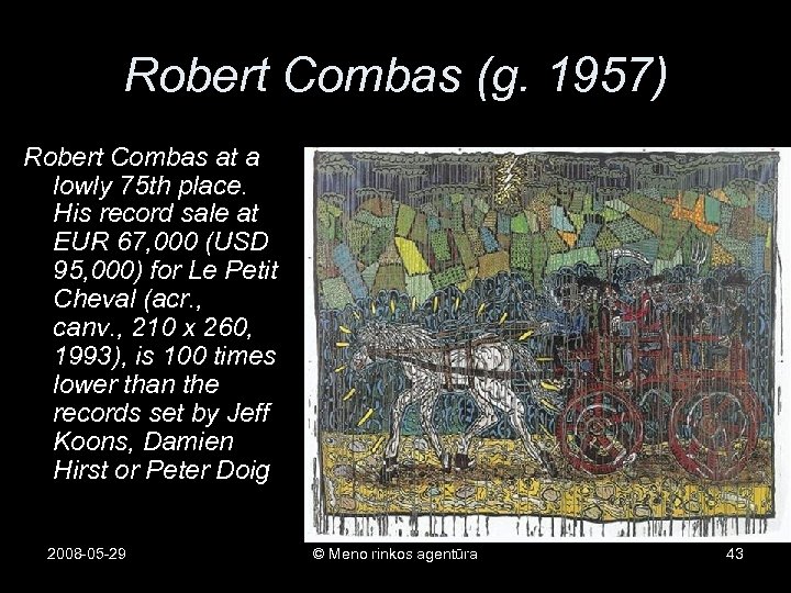 Robert Combas (g. 1957) Robert Combas at a lowly 75 th place. His record