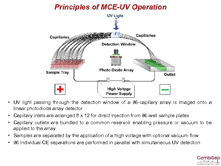 Principles of MCE-UV Operation • UV light passing through the detection window of a