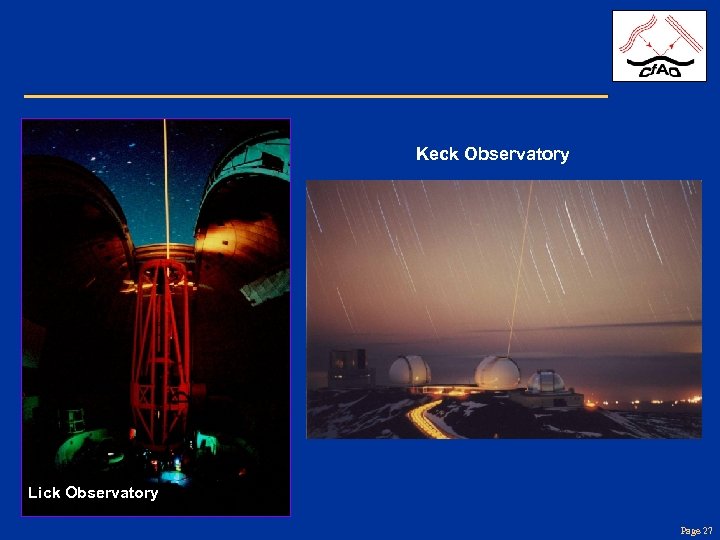 Keck Observatory Lick Observatory Page 27 