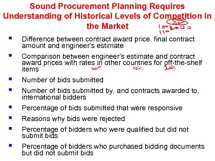 Sound Procurement Planning Requires Understanding of Historical Levels of Competition in the Market §