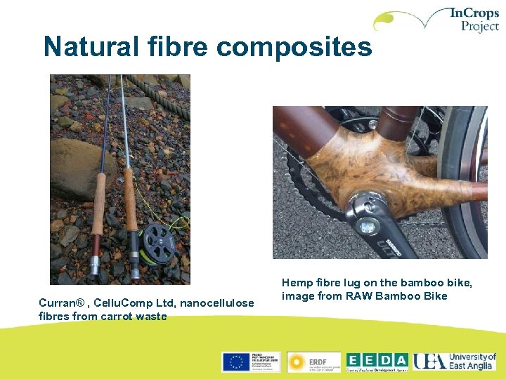 Natural fibre composites Curran® , Cellu. Comp Ltd, nanocellulose fibres from carrot waste Hemp