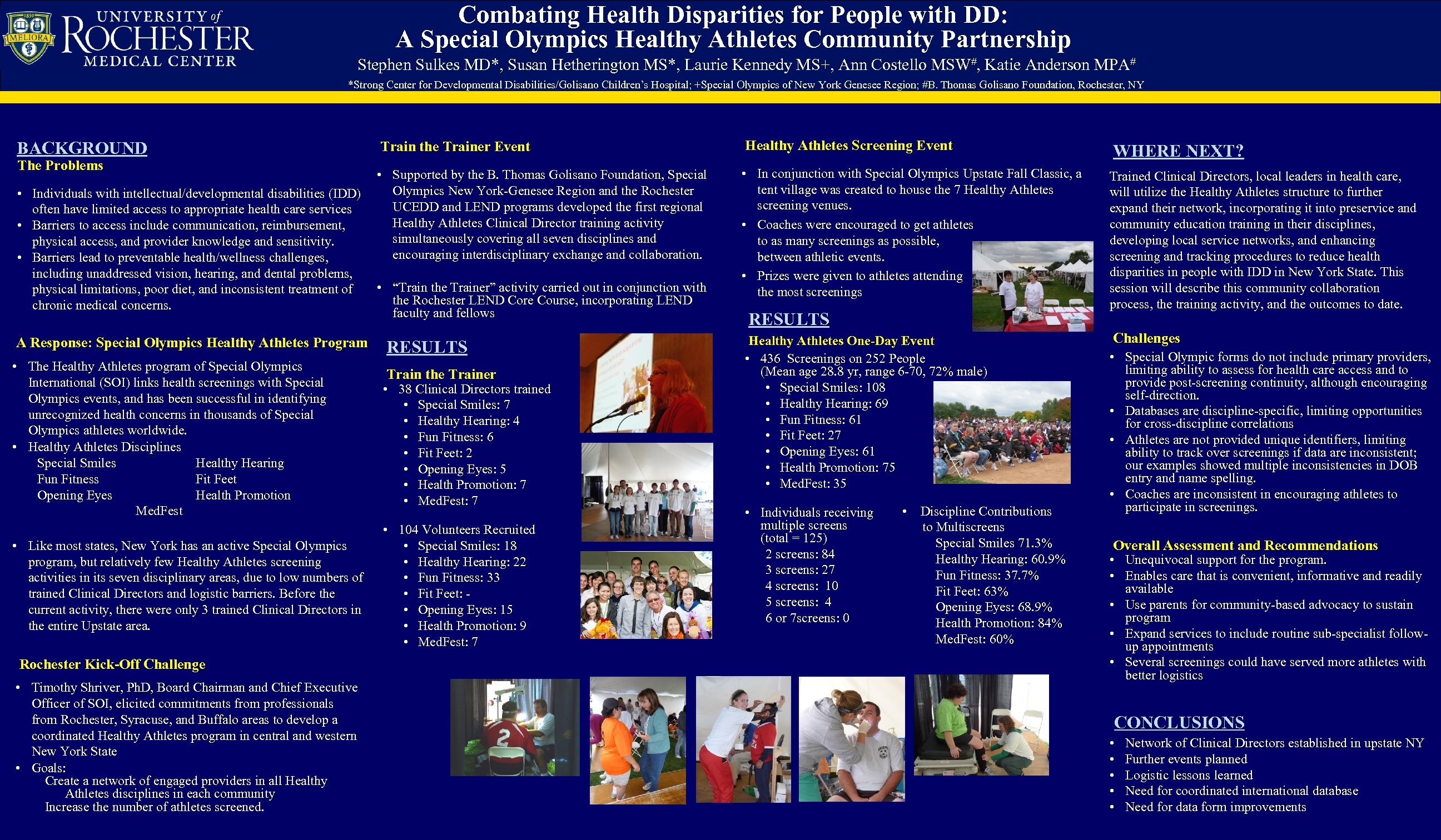 Combating Health Disparities for People with DD: A Special Olympics Healthy Athletes Community Partnership