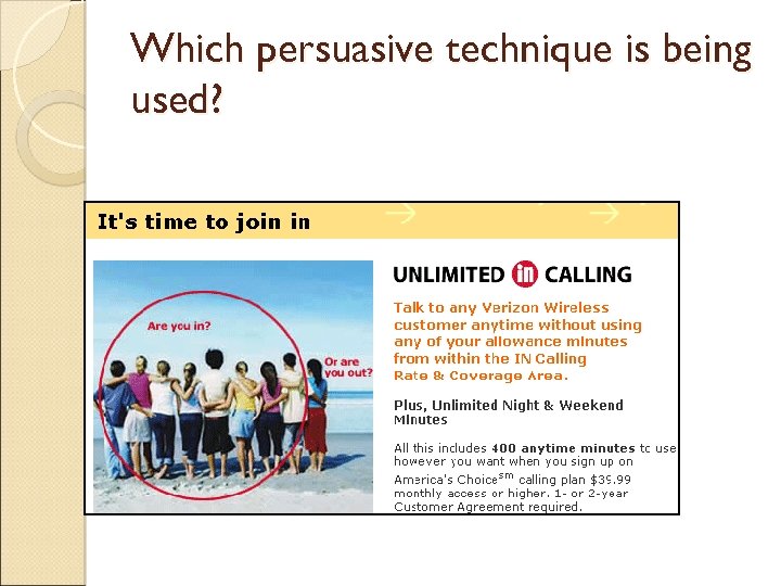 Which persuasive technique is being used? 
