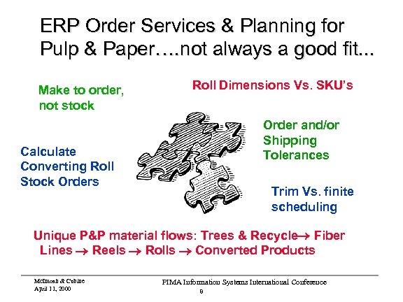 ERP Order Services & Planning for Pulp & Paper…. not always a good fit.
