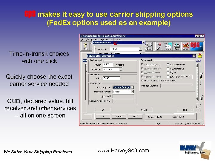 cps makes it easy to use carrier shipping options (Fed. Ex options used as