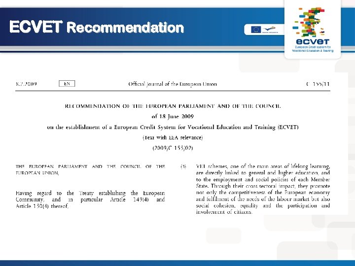 ECVET Recommendation 