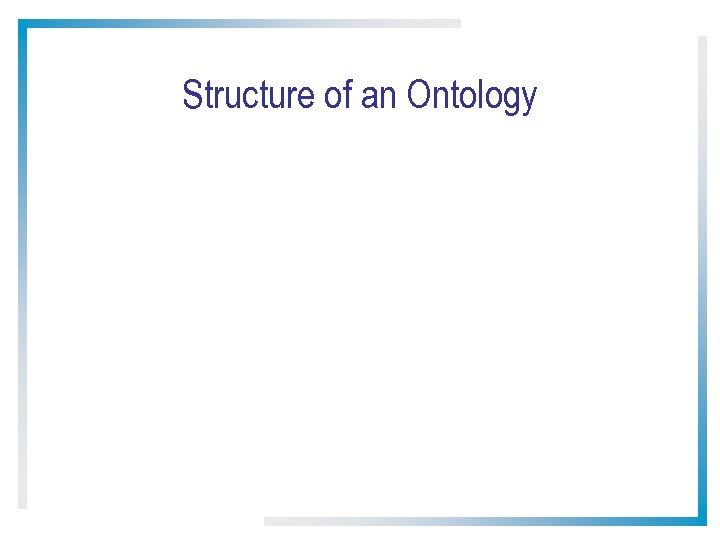 Structure of an Ontology 