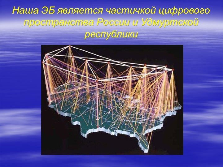 Наша ЭБ является частичкой цифрового пространства России и Удмуртской республики 