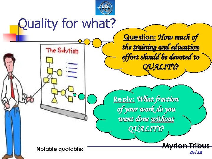 Quality for what? Question: How much of the training and education effort should be