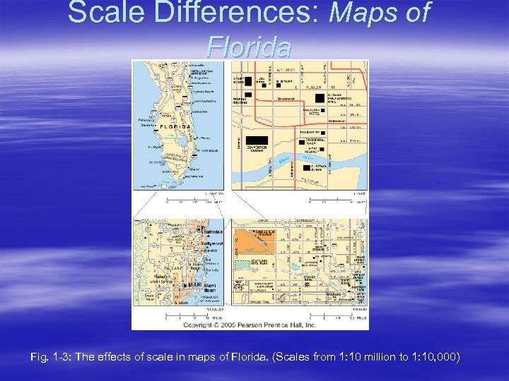 Scale Differences: Maps of Florida Fig. 1 -3: The effects of scale in maps