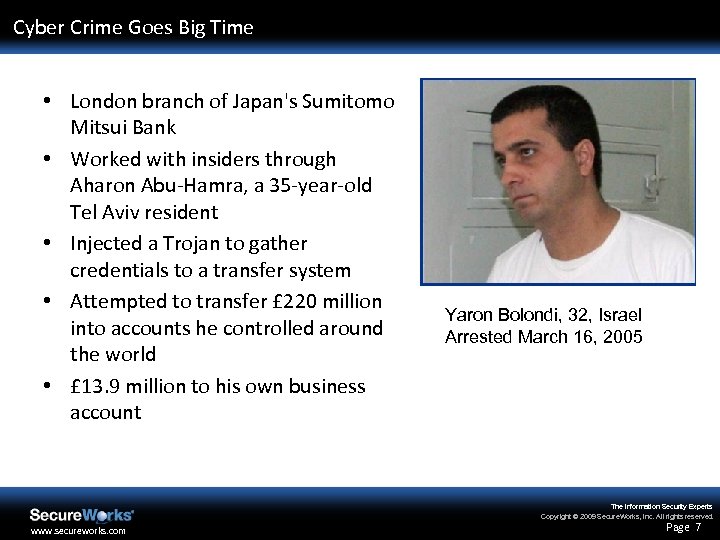 Cyber Crime Goes Big Time • London branch of Japan's Sumitomo Mitsui Bank •