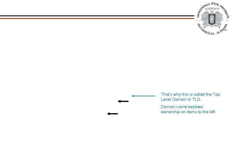That’s why this is called the Top Level Domain or TLD. Domain name bestows