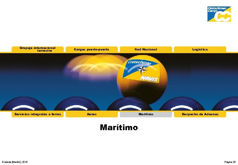 Grupaje internacional terrestre Cargas puerta-puerta Red Nacional Logística Servicios integrales a ferias Aéreo Marítimo