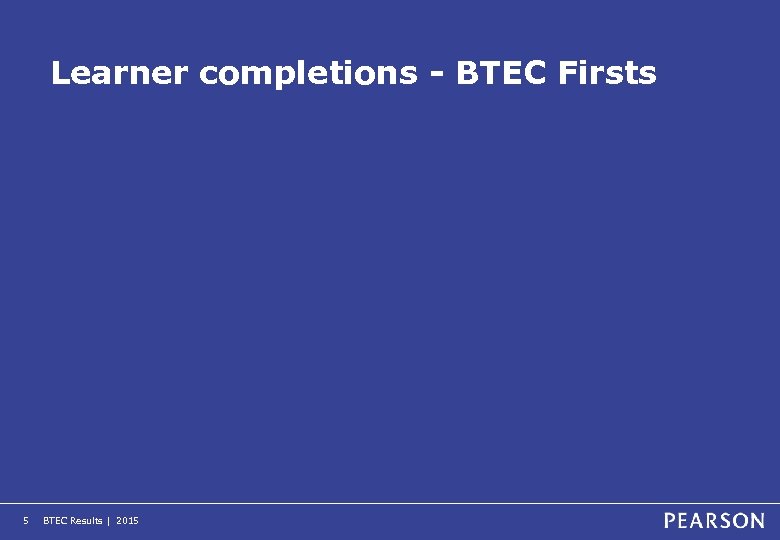 Learner completions - BTEC Firsts 5 BTEC Results | 2015 