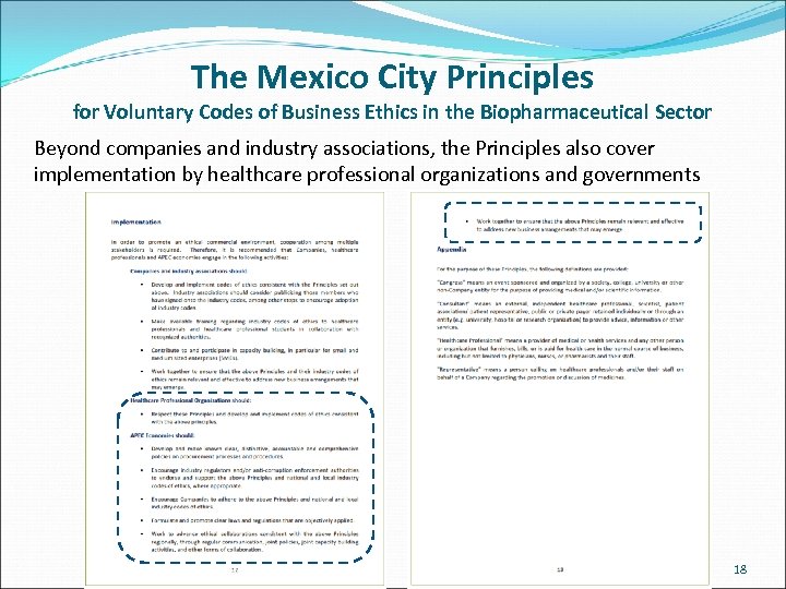 The Mexico City Principles for Voluntary Codes of Business Ethics in the Biopharmaceutical Sector