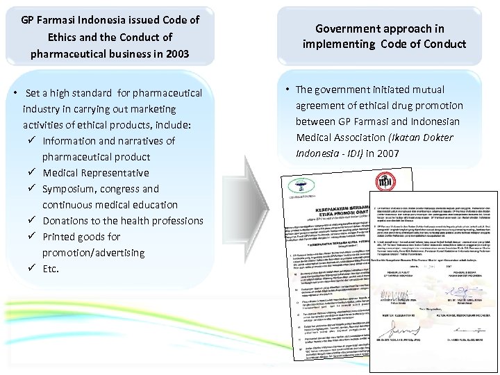 GP Farmasi Indonesia issued Code of Ethics and the Conduct of pharmaceutical business in