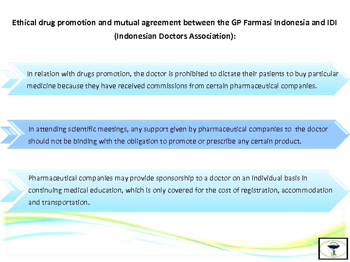 Ethical drug promotion and mutual agreement between the GP Farmasi Indonesia and IDI (Indonesian