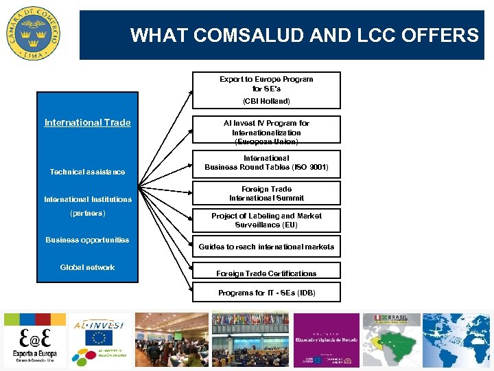 WHAT COMSALUD AND LCC OFFERS Export to Europe Program for SE’s (CBI Holland) International