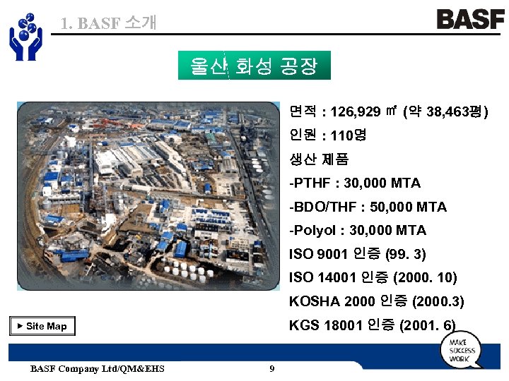 1. BASF 소개 울산 화성 공장 면적 : 126, 929 ㎡ (약 38, 463평)