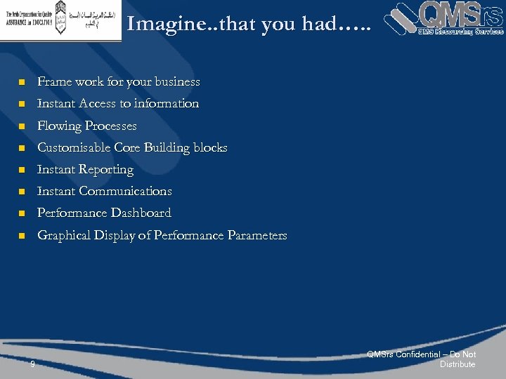 Imagine. . that you had…. . n Frame work for your business n Instant