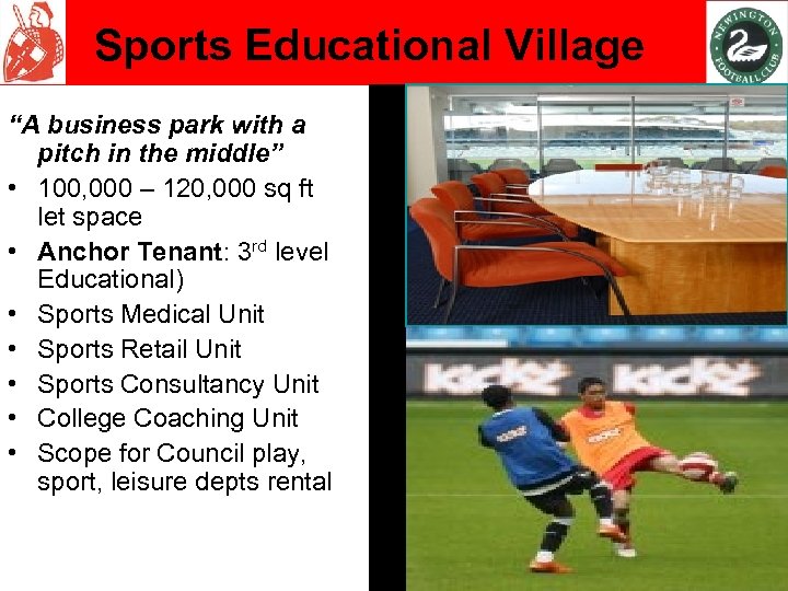 Sports Educational Village “A business park with a pitch in the middle” • 100,