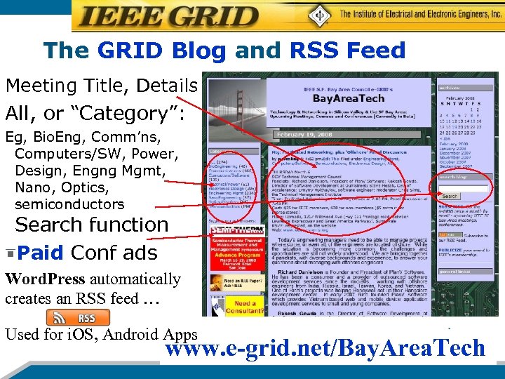 The GRID Blog and RSS Feed Meeting Title, Details All, or “Category”: Eg, Bio.