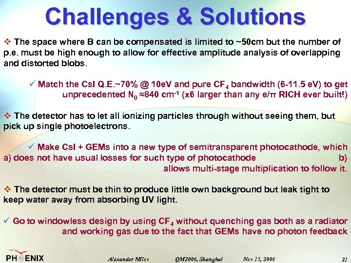 Challenges & Solutions v The space where B can be compensated is limited to