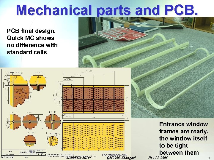 Mechanical parts and PCB final design. Quick MC shows no difference with standard cells