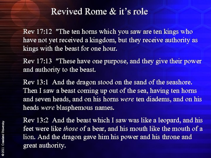 Revived Rome & it’s role Rev 17: 12 