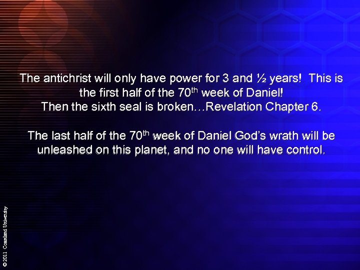 The antichrist will only have power for 3 and ½ years! This is the