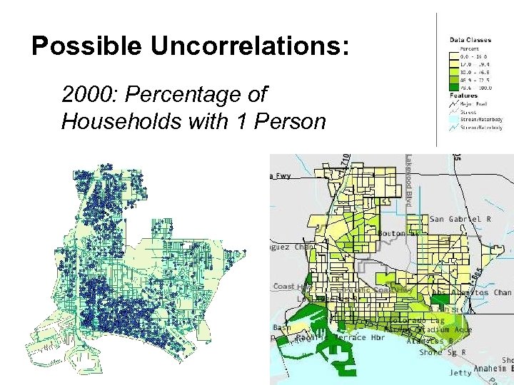 Possible Uncorrelations: 2000: Percentage of Households with 1 Person 