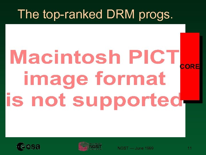 The top-ranked DRM progs. CORE NGST — June 1999 11 