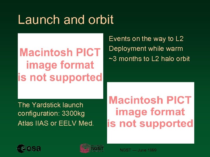 Launch and orbit Events on the way to L 2 Deployment while warm ~3