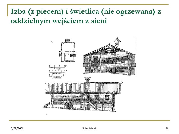 Izba (z piecem) i świetlica (nie ogrzewana) z oddzielnym wejściem z sieni 3/19/2018 Eliza