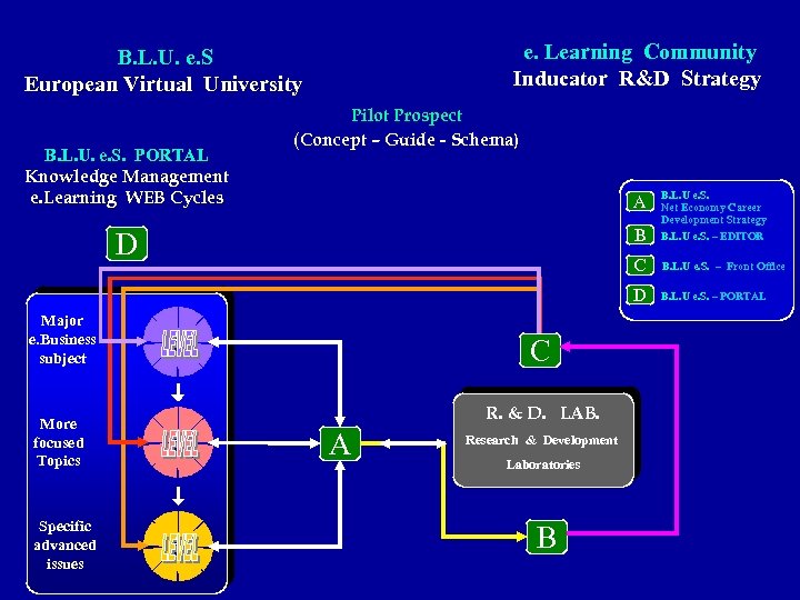 e. Learning Community Inducator R&D Strategy B. L. U. e. S European Virtual University