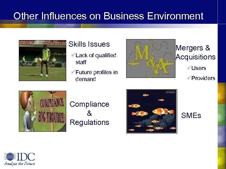 Other Influences on Business Environment Skills Issues üLack of qualified staff üFuture profiles in