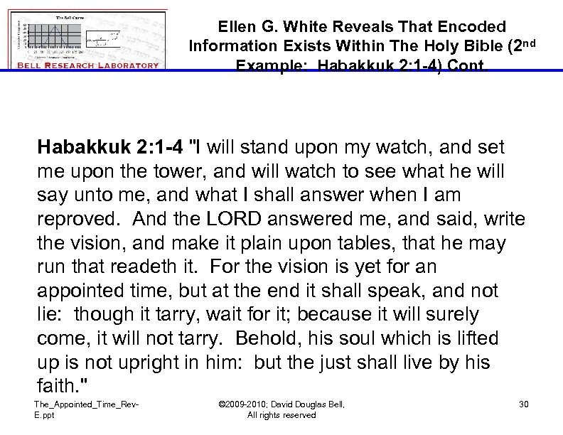 Ellen G. White Reveals That Encoded Information Exists Within The Holy Bible (2 nd