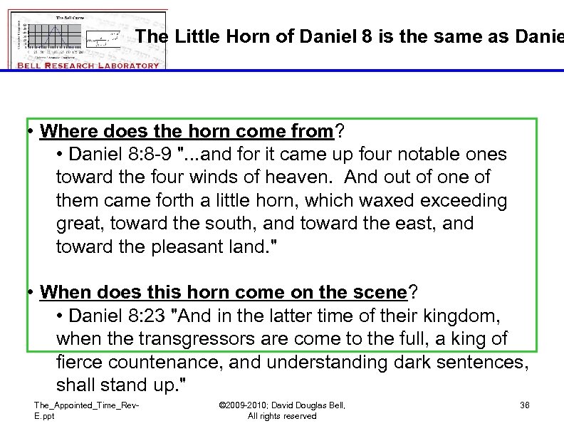 The Little Horn of Daniel 8 is the same as Danie • Where does