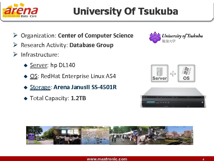 University Of Tsukuba Ø Organization: Center of Computer Science Ø Research Activity: Database Group