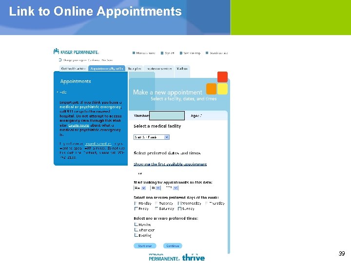 Link to Online Appointments 39 
