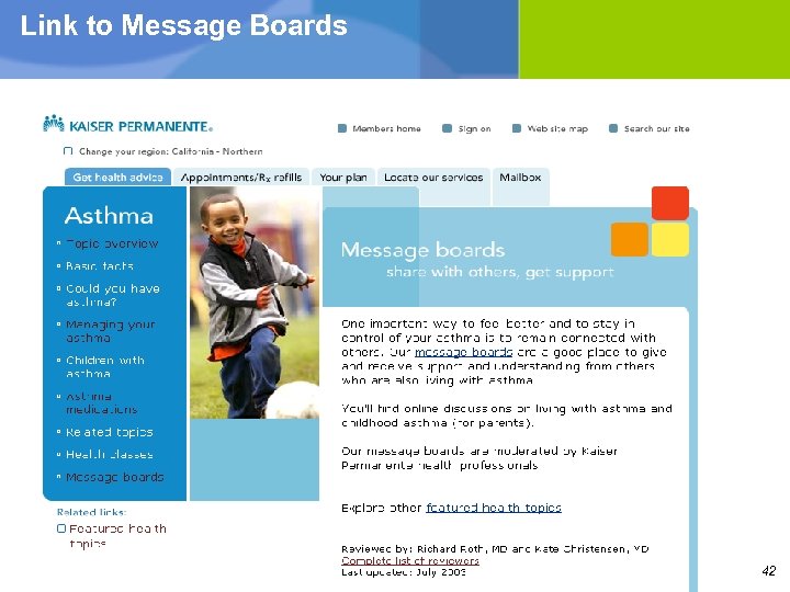 Link to Message Boards 42 