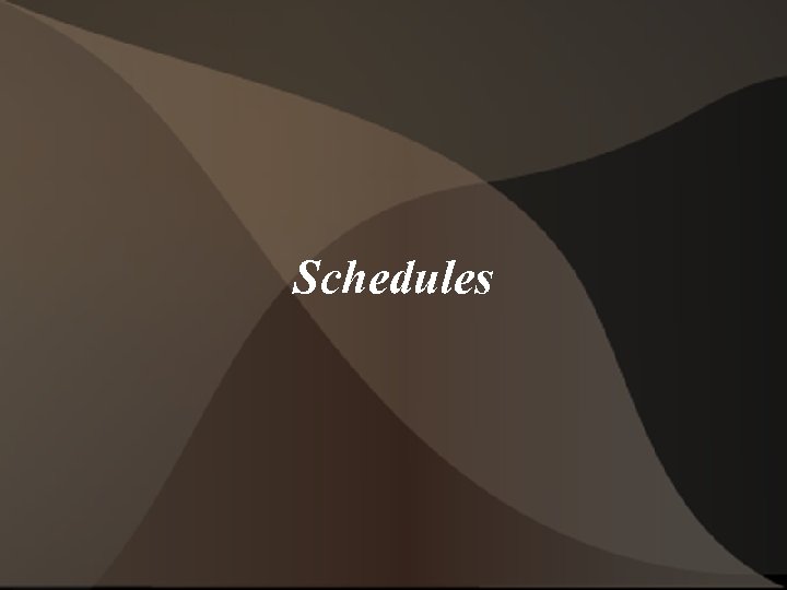 Schedules 