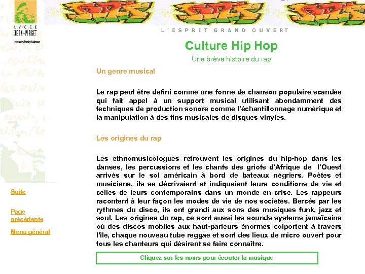 Culture Hip Hop Une brève histoire du rap Un genre musical Le rap peut